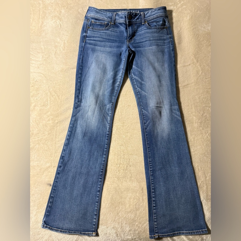 American Eagle Outfitters Blue Bootcut Super Stretch Jeans